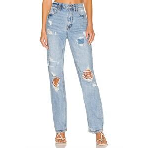 Free People We The Free East End Dusk Crvy Straight Shooter Cotton Denim Jeans